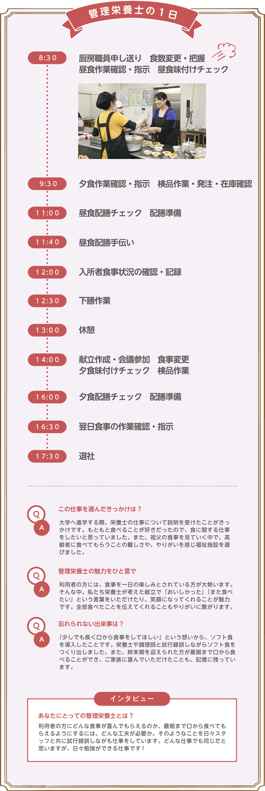 管理栄養士の1日の流れ